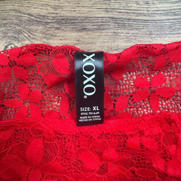 XOXO Red Lace Intimate Wear - Picture 4 of 6
